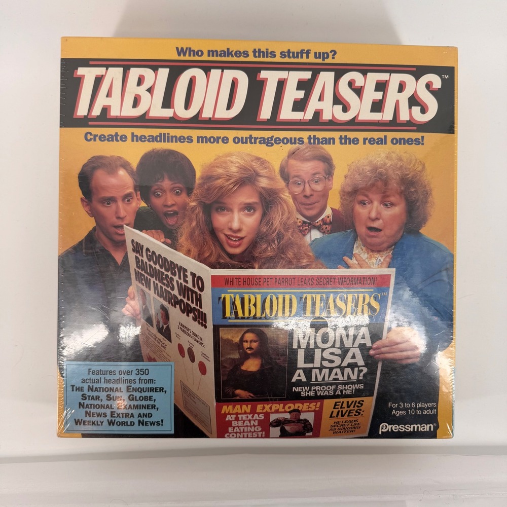 Vintage Tabloid Teasers Board Game Pressman 1991 SEALED‎